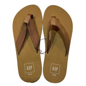 NWT GAP Men's Flip Flops Sz  9-10 Brown Tan